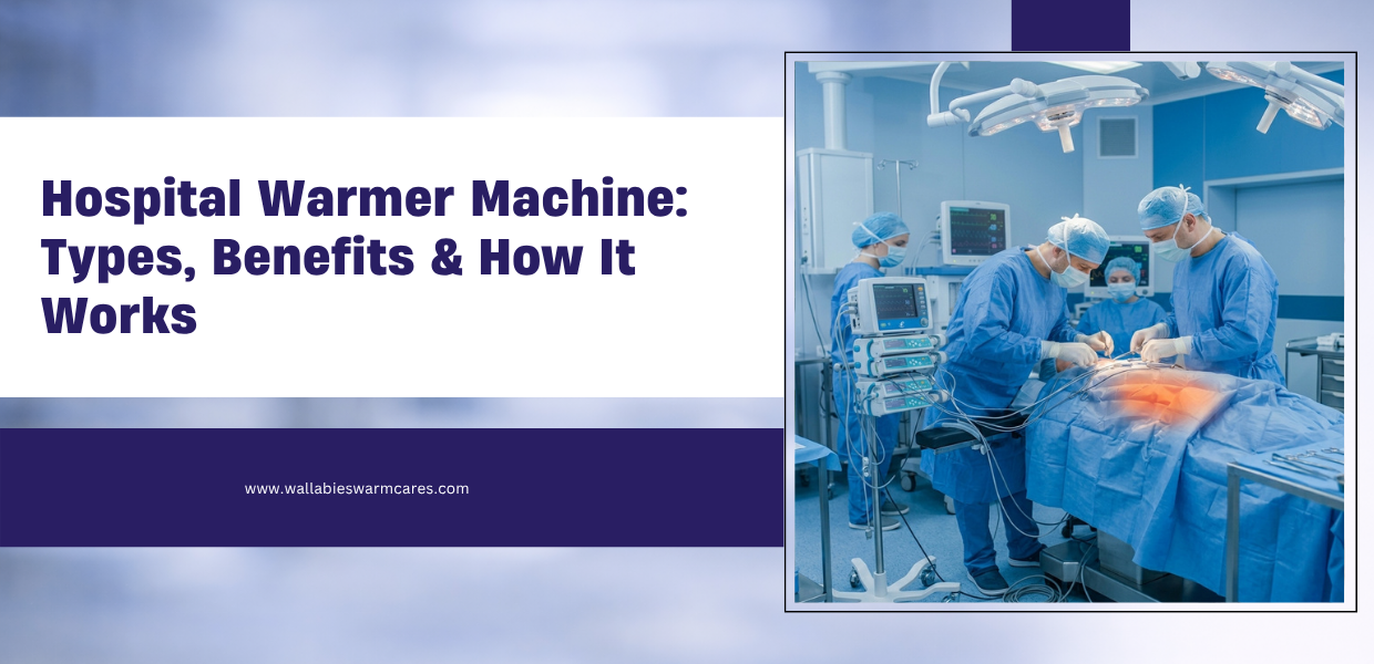 Wallabies Warm Care forced air patient warming system for ICU and OR use